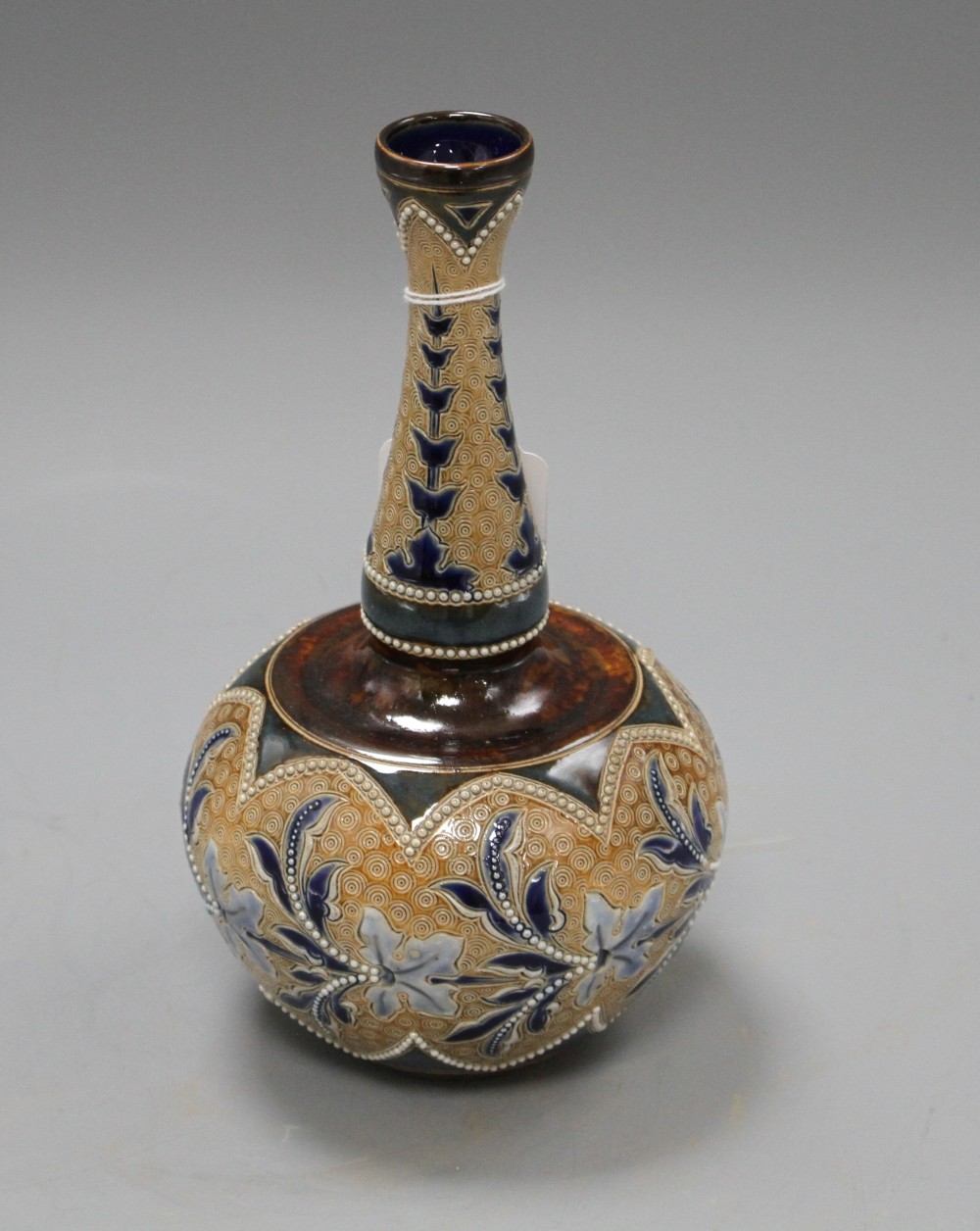 Emily E. Stormer for Doulton Lambeth, an Art Union of London bottle vase, c.1885,